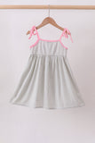 Pink seersucker farm animals embroidery ruffle dress - Aaria Tees Aaria Tees