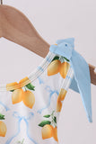 Blue bow lemon one-piece swimsuit - Aaria Tees Aaria Tees