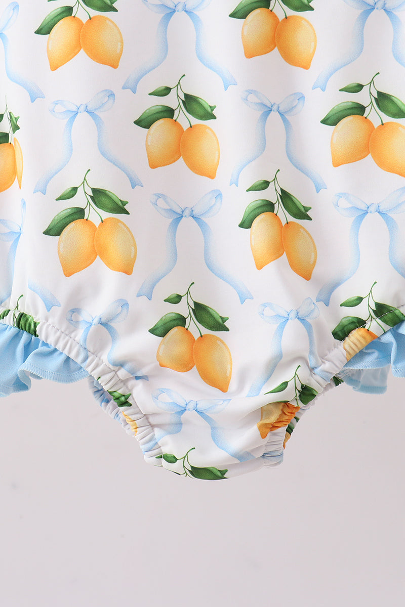 Blue bow lemon rashguard - Aaria Tees Aaria Tees