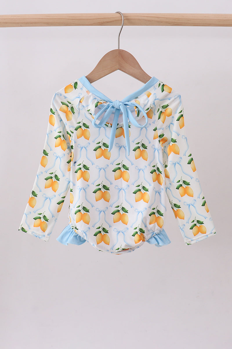 Blue bow lemon rashguard - Aaria Tees Aaria Tees