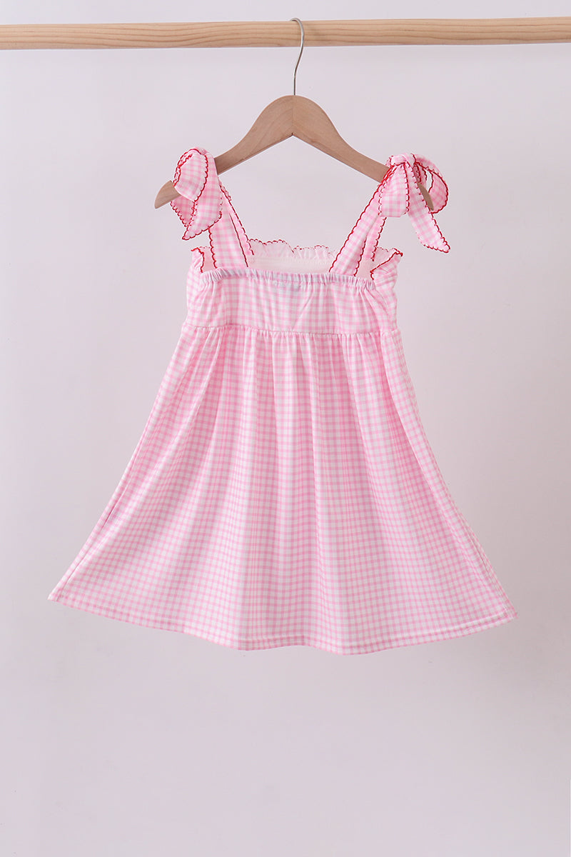 Pink watermelon embroidery ruffle dress - Aaria Tees Aaria Tees