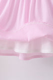 Pink seersucker animal smocked ruffle shorts set - Aaria Tees Aaria Tees