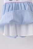 Blue sailboat embroidery jacquard shorts set - Aaria Tees Aaria Tees