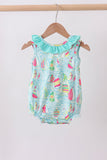 Blue sailboat print ruffle bubble - Aaria Tees Aaria Tees