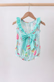 Blue sailboat print ruffle bubble - Aaria Tees Aaria Tees