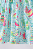 Blue sailboat print ruffle shorts set - Aaria Tees Aaria Tees