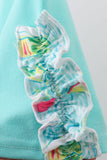 Blue sailboat print ruffle shorts set - Aaria Tees Aaria Tees