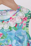 Green tropical garden bow bubble - Aaria Tees Aaria Tees