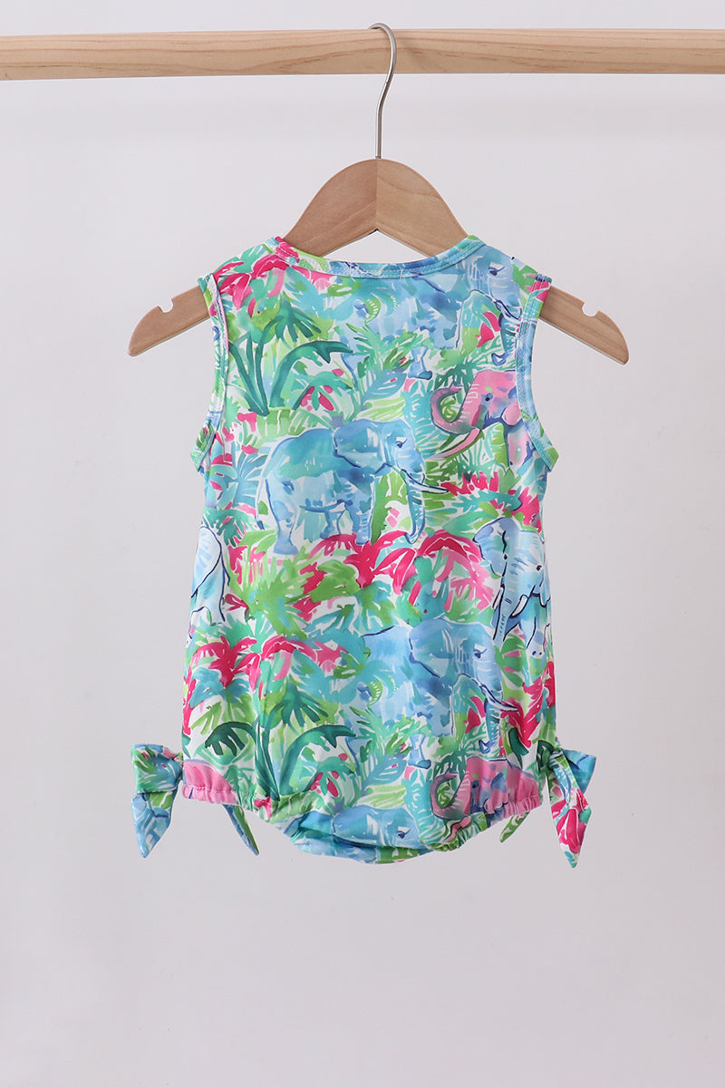 Green tropical garden bow bubble - Aaria Tees Aaria Tees