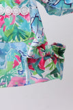 Green tropical garden bow bloomer set - Aaria Tees Aaria Tees