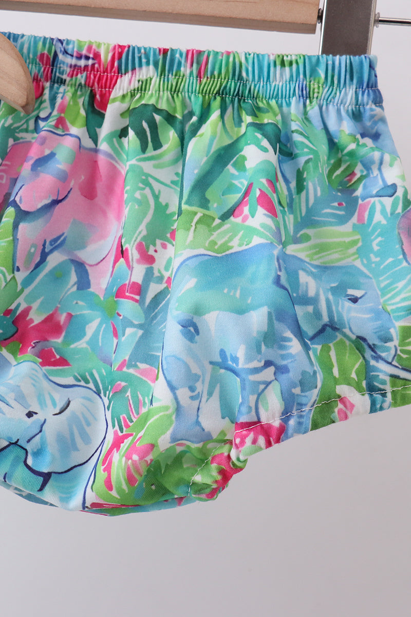 Green tropical garden bow bloomer set - Aaria Tees Aaria Tees