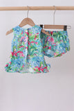 Green tropical garden bow bloomer set - Aaria Tees Aaria Tees
