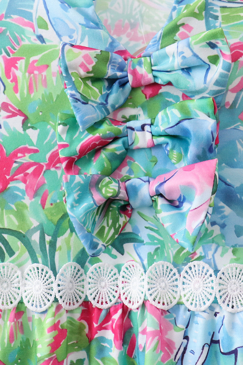 Green tropical garden dress - Aaria Tees Aaria Tees