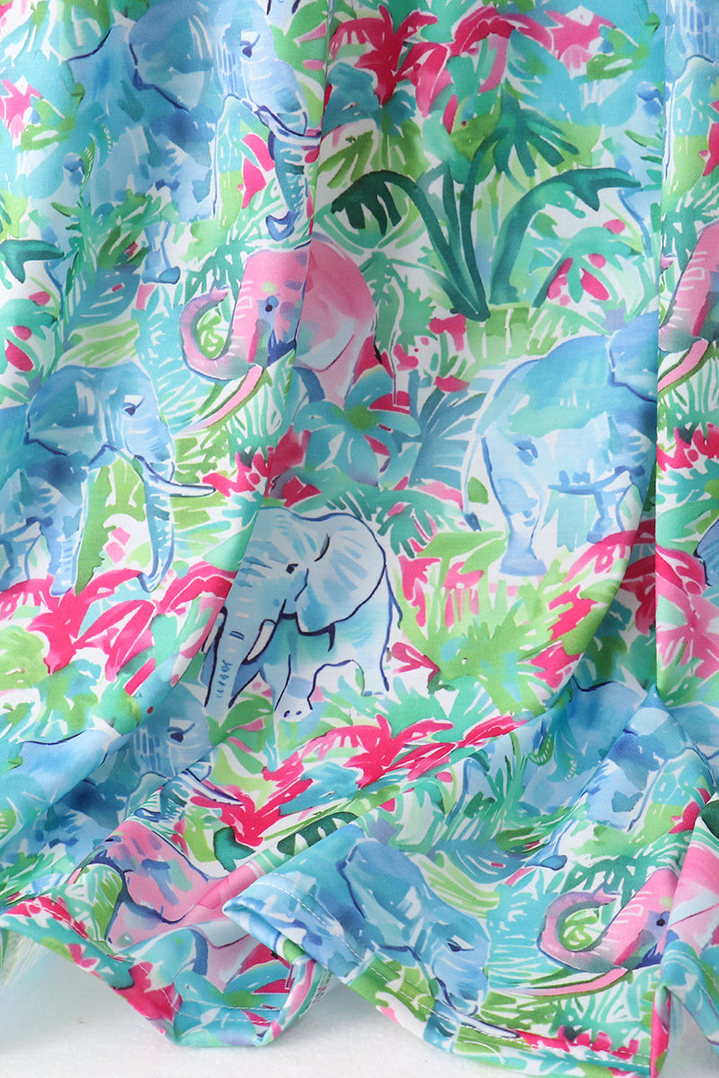 Green tropical garden dress - Aaria Tees Aaria Tees
