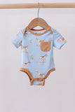 Blue puppy print bamboo bubble - Aaria Tees Aaria Tees