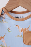 Blue puppy print bamboo bubble - Aaria Tees Aaria Tees