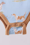 Blue puppy print bamboo bubble - Aaria Tees Aaria Tees
