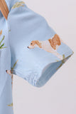 Blue puppy print bamboo bubble - Aaria Tees Aaria Tees