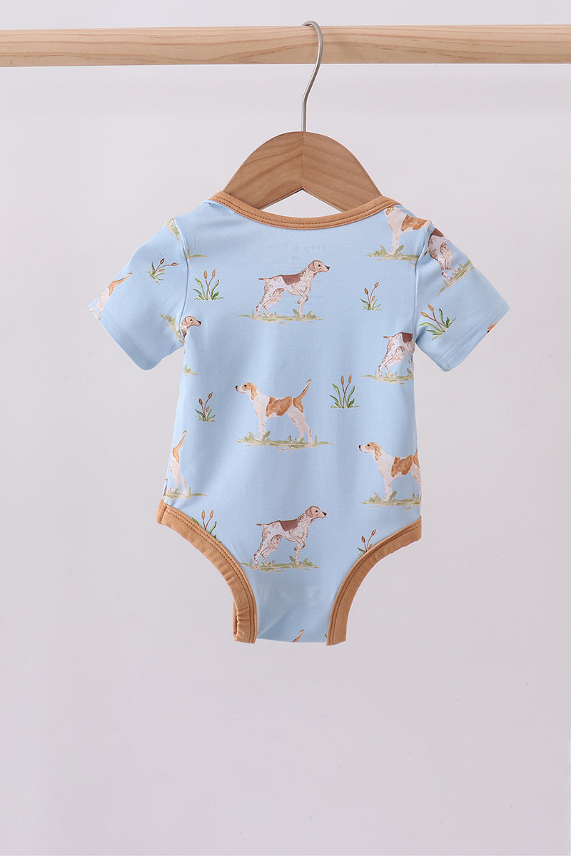 Blue puppy print bamboo bubble - Aaria Tees Aaria Tees