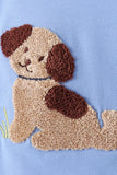 Blue puppy french knot stripe shorts set - Aaria Tees Aaria Tees