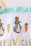 Floral bunny embroidery ruffle bubble - Aaria Tees Aaria Tees