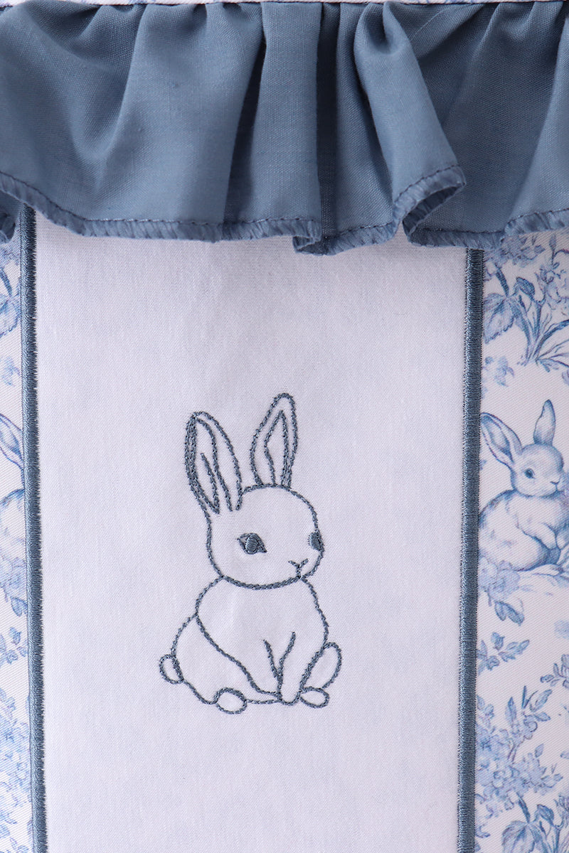 Blue bunny floral ruffle basket - Aaria Tees Aaria Tees