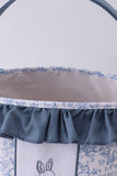Blue bunny floral ruffle basket - Aaria Tees Aaria Tees