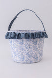 Blue bunny floral ruffle basket - Aaria Tees Aaria Tees
