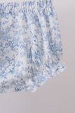 Navy bunny embroidery floral peter pan collar bloomer set - Aaria Tees Aaria Tees