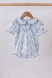Navy bunny embroidery floral peter pan collar bubble - Aaria Tees Aaria Tees