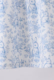 Navy bunny embroidery floral peter pan collar shorts set - Aaria Tees Aaria Tees
