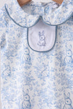 Navy bunny embroidery peter pan collar bloomer set - Aaria Tees Aaria Tees