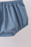 Navy bunny embroidery peter pan collar bloomer set - Aaria Tees Aaria Tees