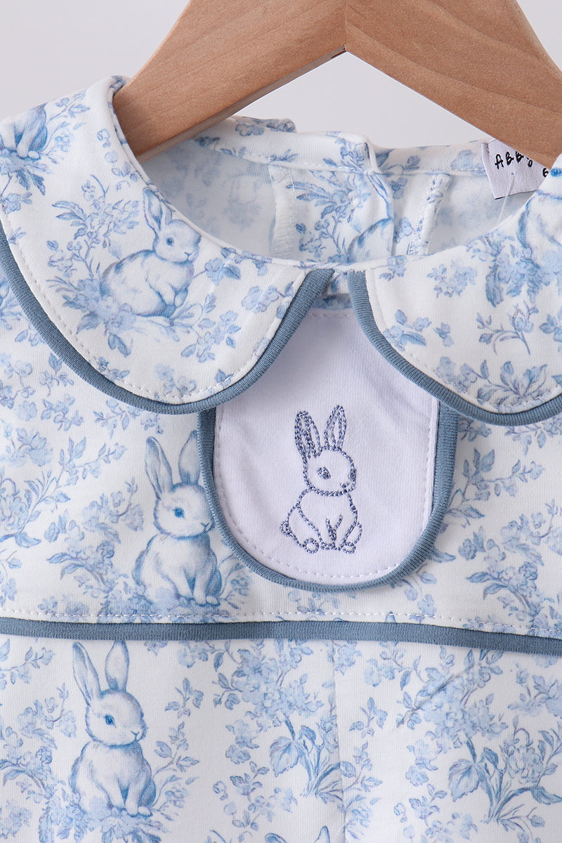 Navy bunny embroidery peter pan collar bloomer set - Aaria Tees Aaria Tees