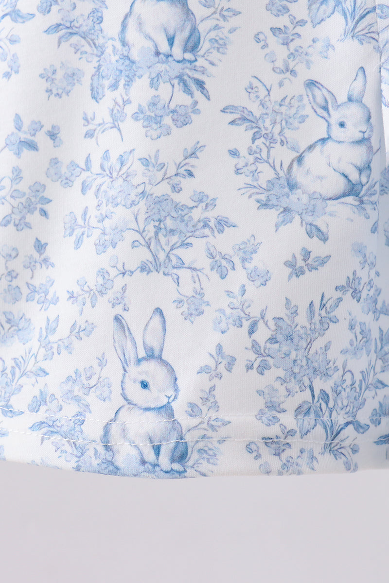 Navy bunny embroidery peter pan collar bloomer set - Aaria Tees Aaria Tees