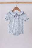 Navy bunny embroidery peter pan collar bubble - Aaria Tees Aaria Tees