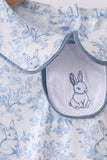 Navy bunny embroidery peter pan collar bubble - Aaria Tees Aaria Tees