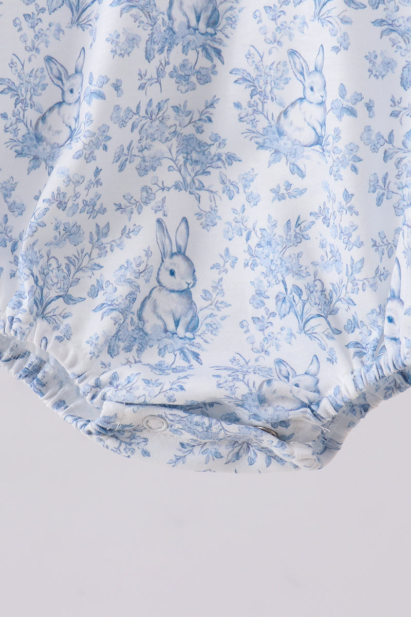 Navy bunny embroidery peter pan collar bubble - Aaria Tees Aaria Tees