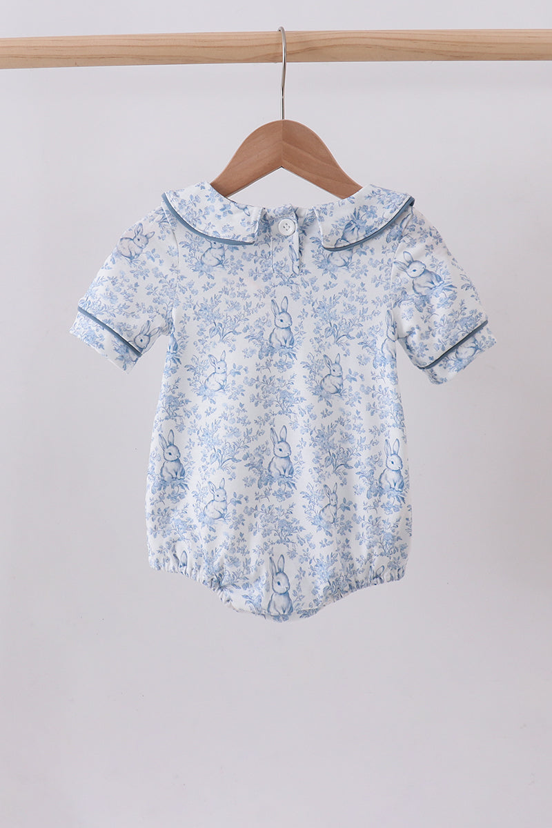 Navy bunny embroidery peter pan collar bubble - Aaria Tees Aaria Tees