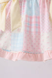Pink Floral Print Checkered Bloomer Set Aaria Tees