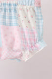 Pink Floral Print Checkered Bloomer Set Aaria Tees