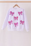 White bow sequin mom&me sweatshirt - Aaria Tees Aaria Tees