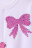 White bow sequin mom&me sweatshirt - Aaria Tees Aaria Tees