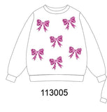 White bow sequin mom&me sweatshirt Aaria Tees