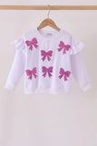 White bow sequin mom&me sweatshirt - Aaria Tees Aaria Tees