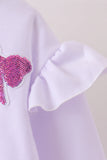 White bow sequin mom&me sweatshirt - Aaria Tees Aaria Tees