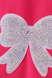 Magenta bow sequin mom&me sweatshirt - Aaria Tees Aaria Tees