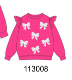 Magenta bow sequin mom&me sweatshirt Aaria Tees