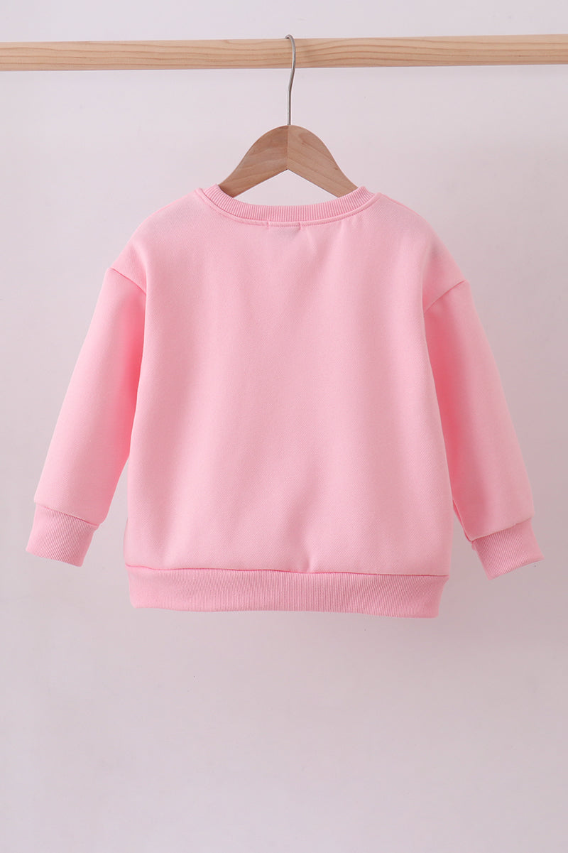 Pink heart love smile sequin fleece mom&me sweatshrit - Aaria Tees Aaria Tees