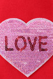 Red heart love smile sequin fleece mom&me sweatshrit - Aaria Tees Aaria Tees